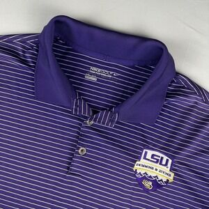 Nike‎ Golf Tour Performance Polo Mens XL Purple Dri Fit Performance Logo Golf